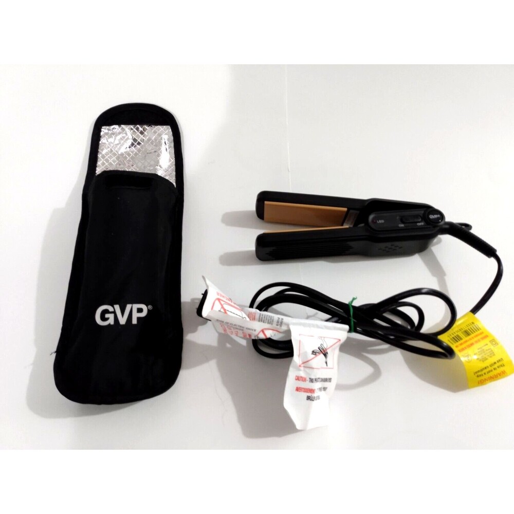 GVP Small Travel Flat Iron WORKS With Insulated Heat Travel Case